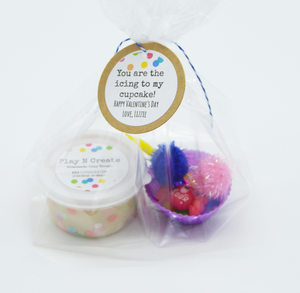 Cupcakes Personalized Valentine Party Favor Sets