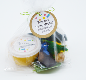 Dinosaur Personalized Valentine Party Favor Sets